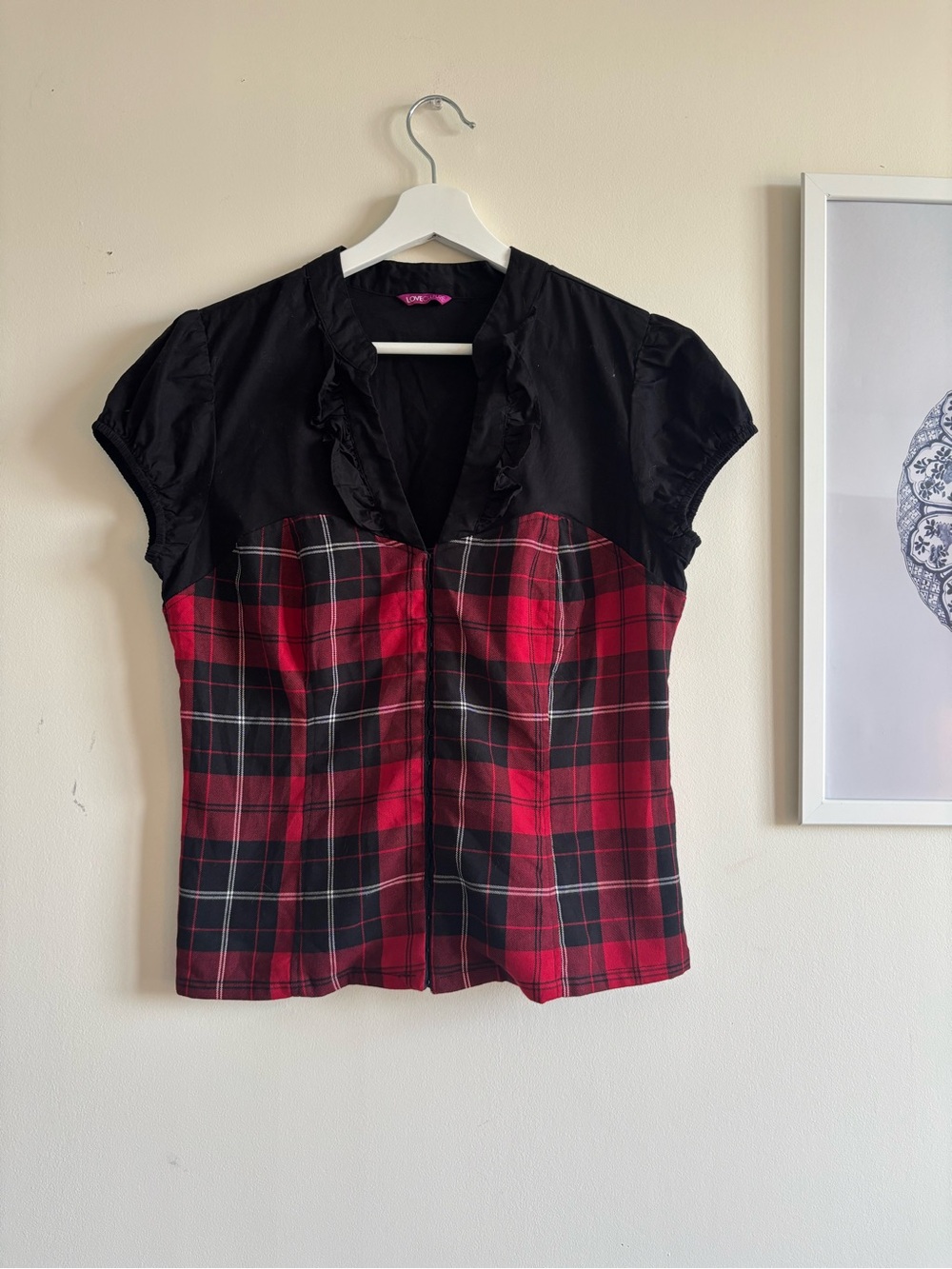 Y2K Plaid Corset Top Grunge Tartan Blouse 🖤 PinkPantheress Fancy That Vibes